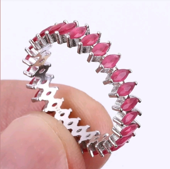 Sterling Ruby eternity band sz8.5 - Picture 2 of 4